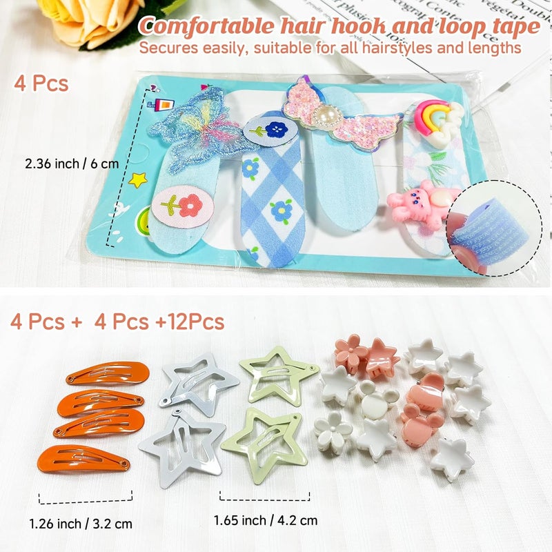 Cherocito 400 Pcs Baby Girls Hair Accessories Set,Baby Girls Hair Ties,Flower Bows Rubber Bands,Hair-friendly Hair Clip,Soft Elastic Hair Bands,Claw Clip(Multi-colored) - Image 4